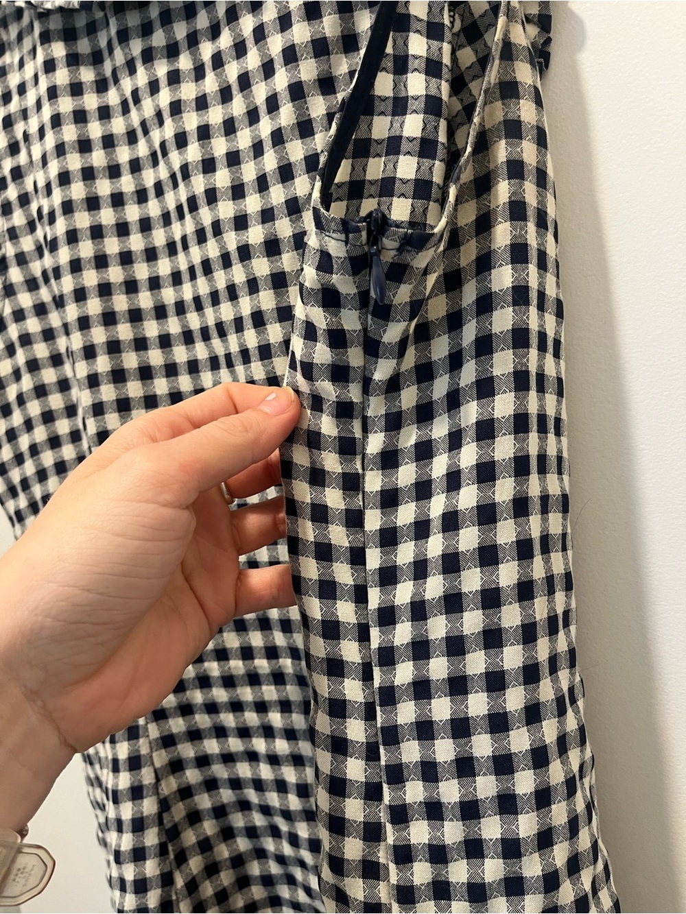 Black & White Gingham Mini Dress with Peter Pan Collar - Picture 4 of 4